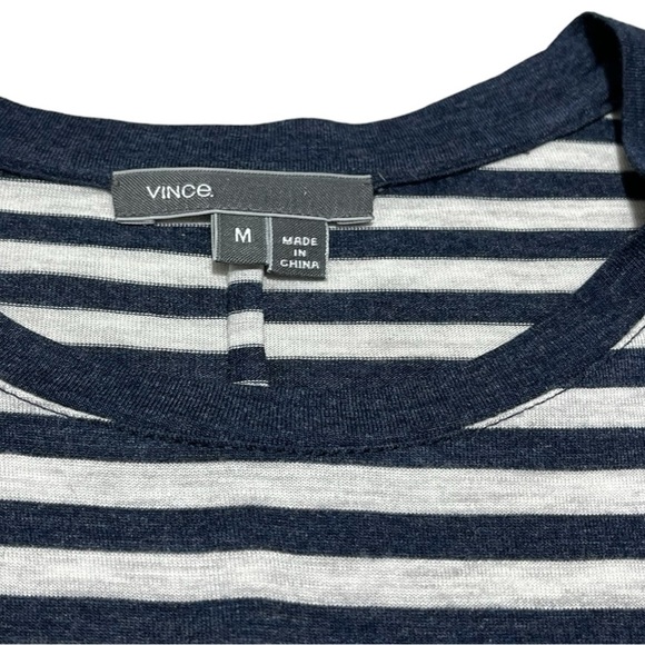 Vince Long Sleeves Striped Lightweight T Shirt Size M - Picture 5 of 10